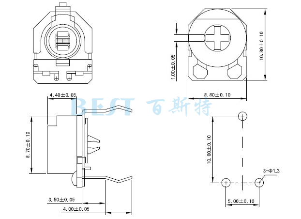 可调电阻RM085G-V3参考图纸